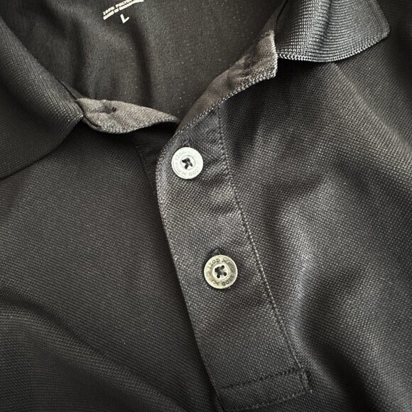 Izod Pro Series Golf Shirt Size L Black Blue Vented - Picture 9 of 9